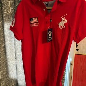 Polo by Ralph Lauren Red Polo Shirt with White Embroidery